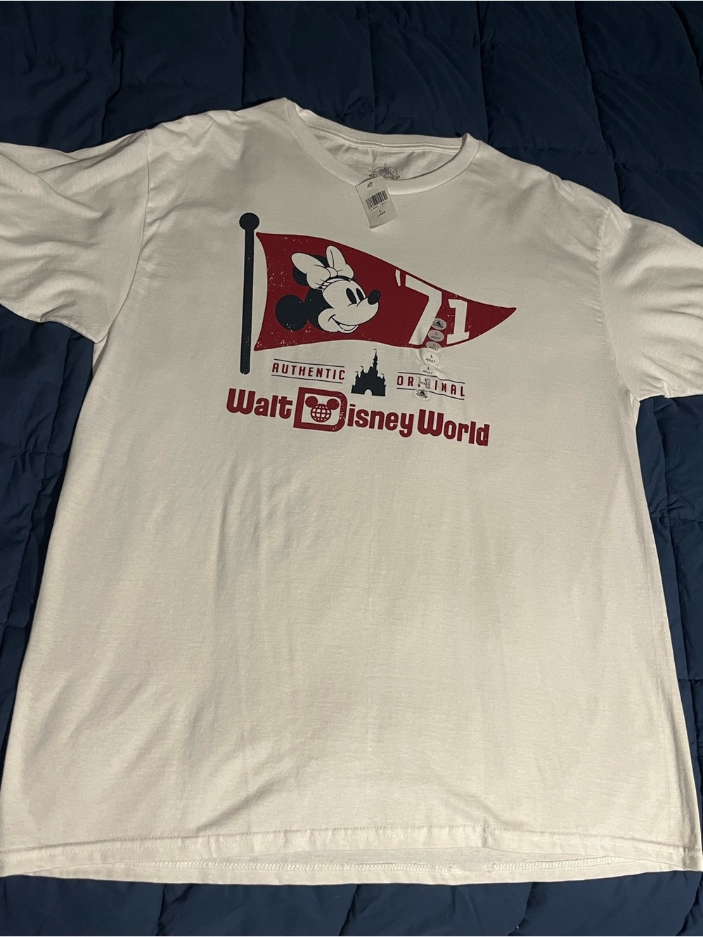 Hanes White Walt Disney World Minnie Mouse Red Graphic Tee